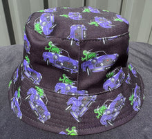 Load image into Gallery viewer, Reversible Bucket Hats Kids(Kiwi in a Car)  Size 54cm
